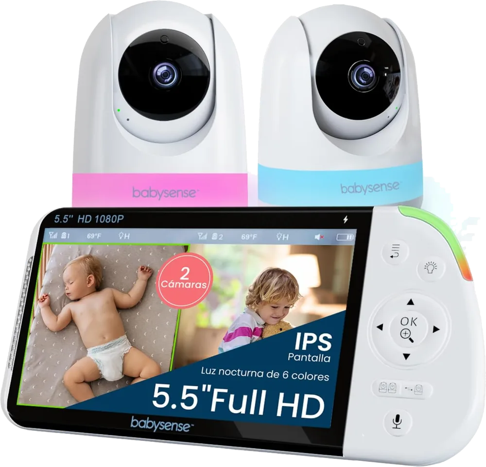 Vigilabebés Babysense de pantalla dividida con 2 cámaras