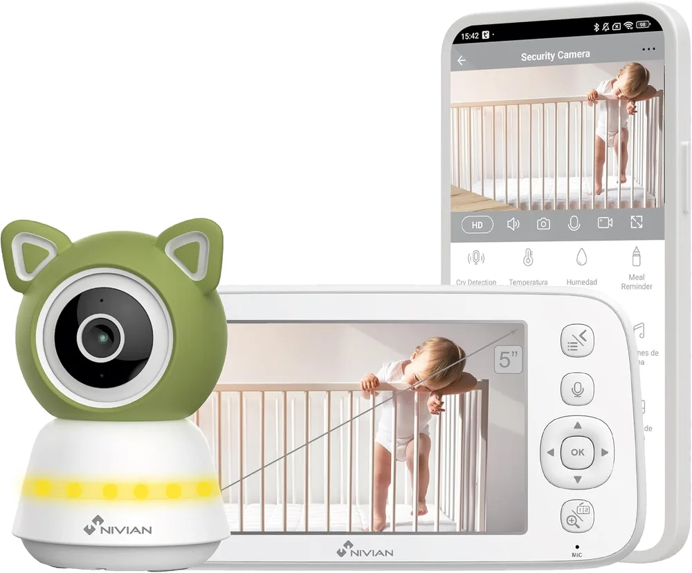 Vigilabebés NIVIAN WiFi 1080p con detección de llanto