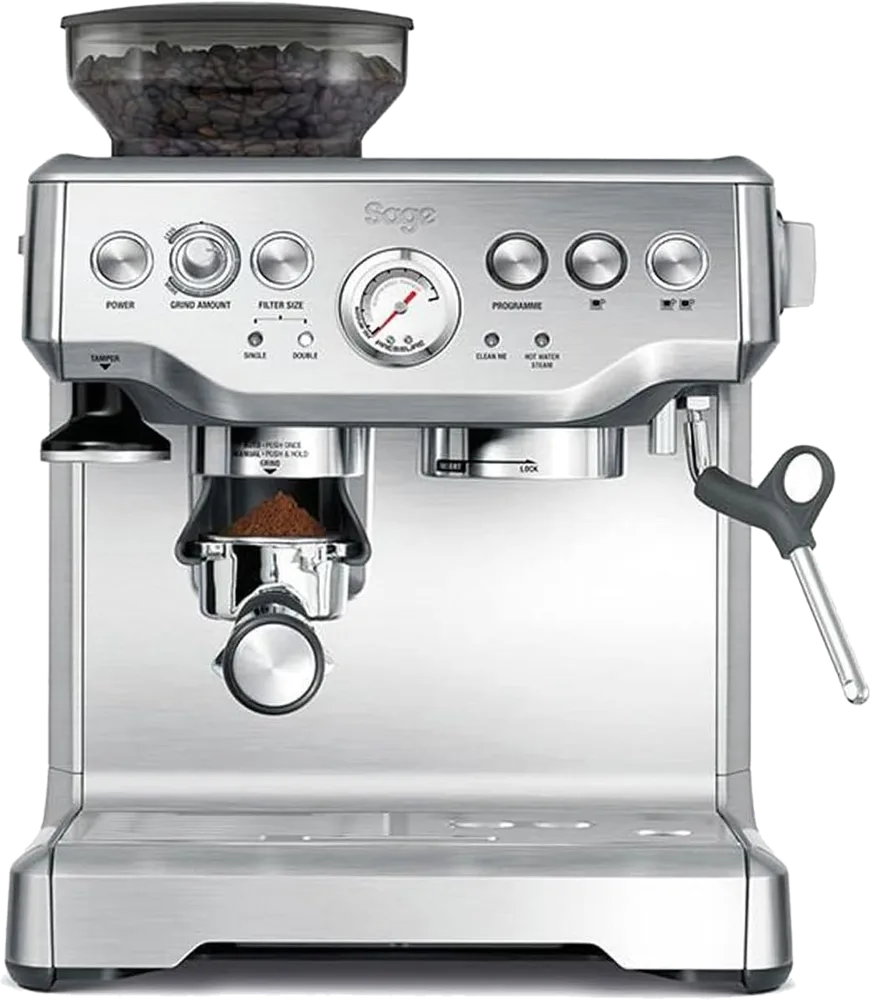 Cafetera espresso Sage Barista Express SES875, molinillo cónico de 16 ajustes
