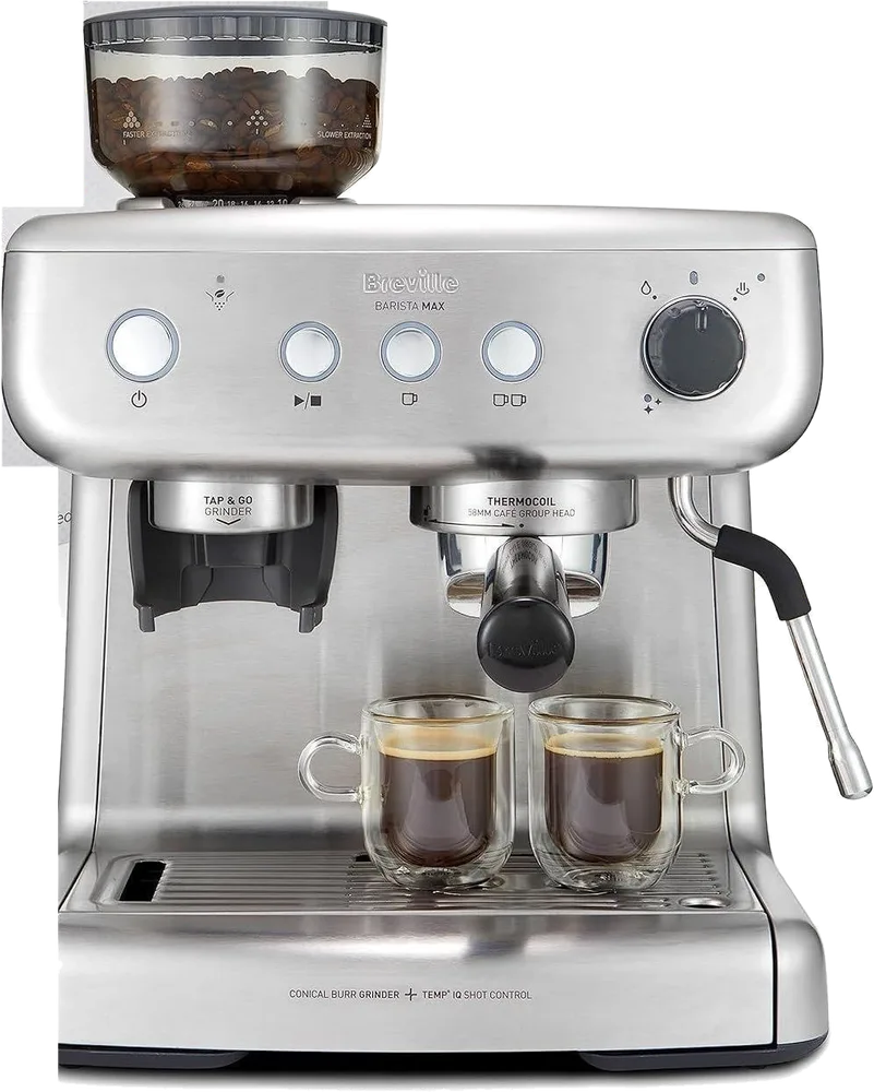 Cafetera espresso Breville Barista Max VCF126X, molinillo integrado y bomba de 15 bar