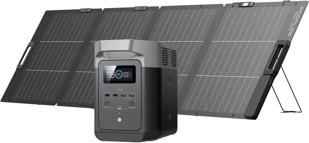 Estación de energía portátil EcoFlow Delta 2 con panel solar 220 W