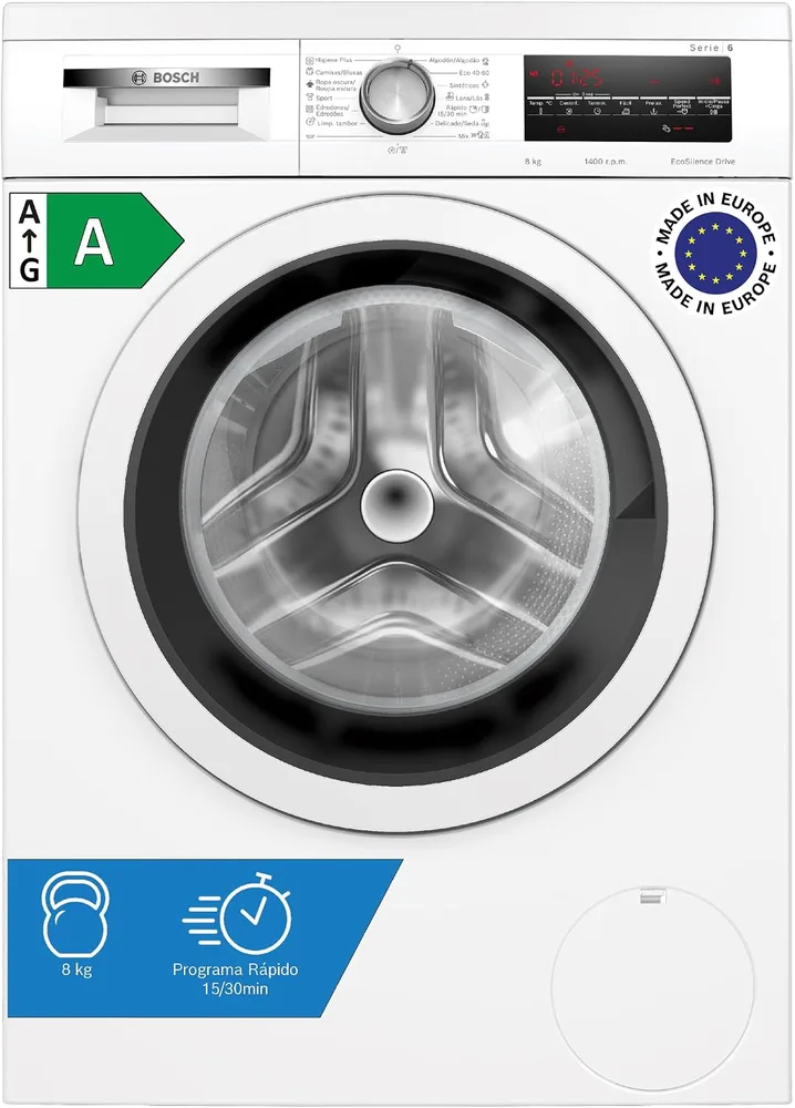 Lavadora Bosch Serie 6 WUU28T63ES, 8 kg, bajo encimera, clase A