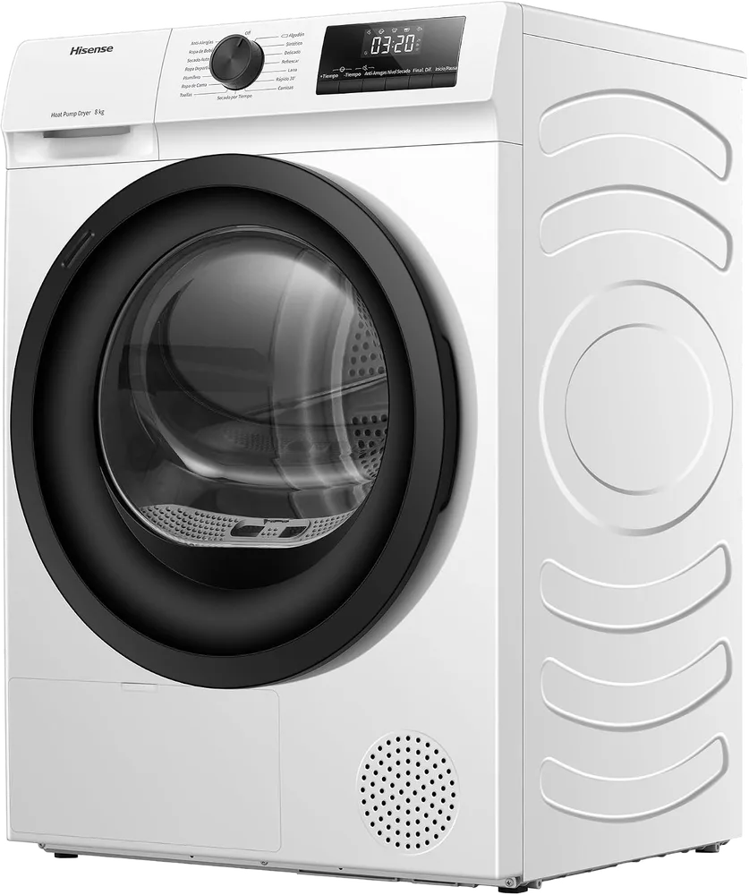 Secadora Hisense DHQE800BW2, 8 kg, bomba de calor, clase D