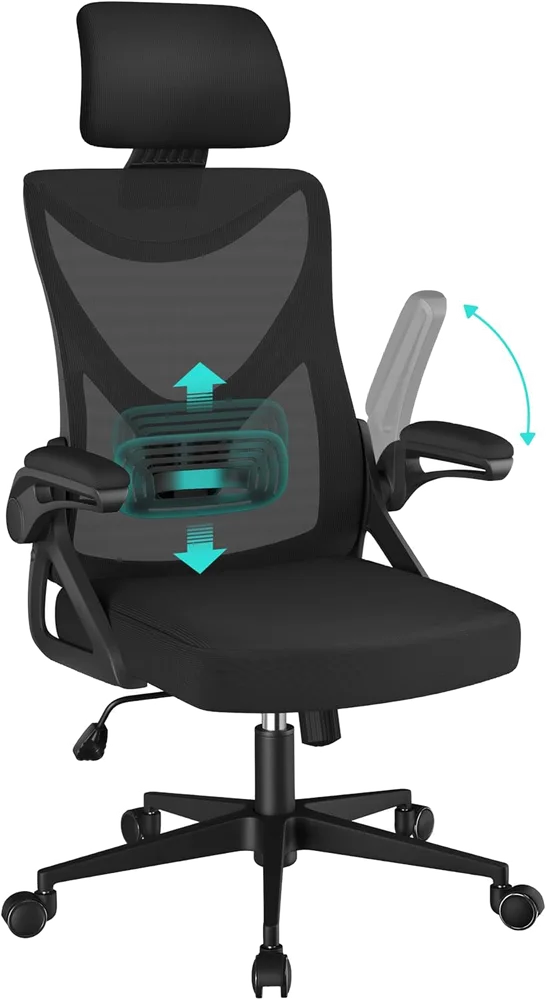 Silla ergonómica YAHEETECH de malla con soporte lumbar