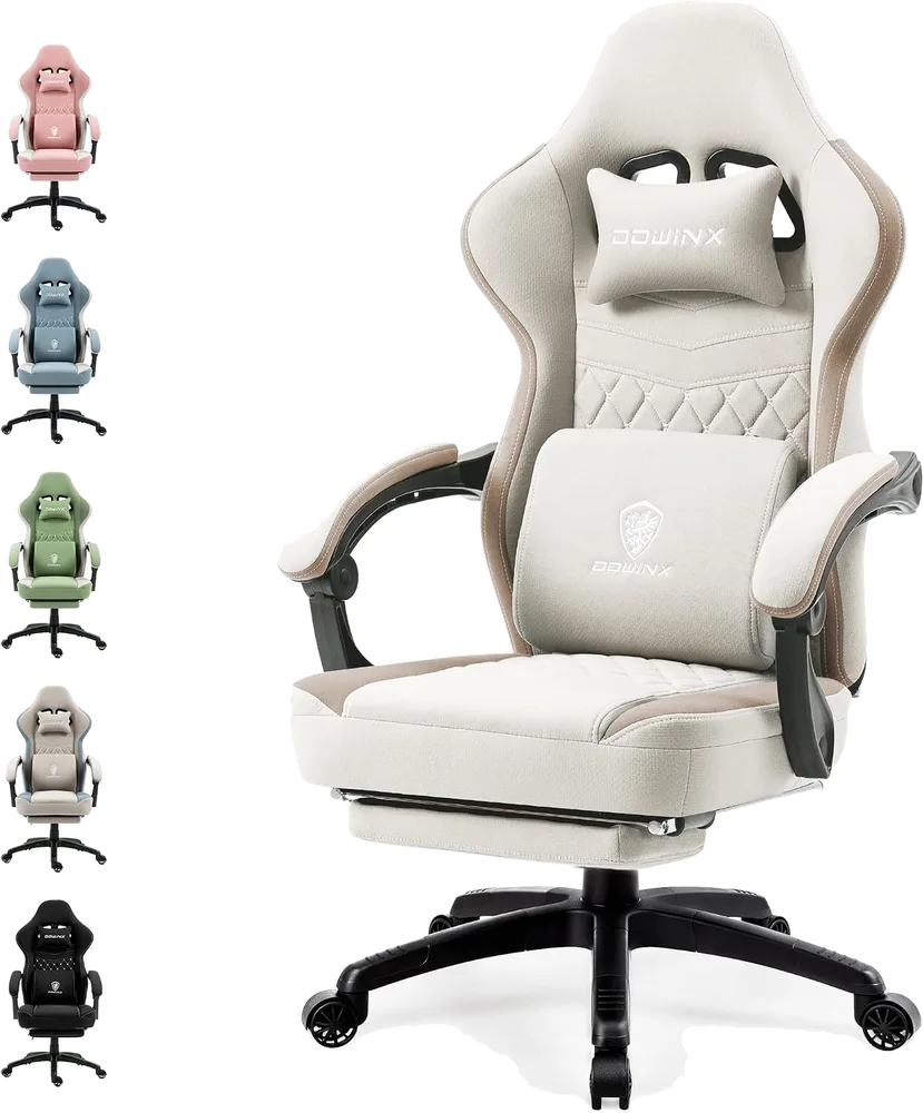 Silla gaming Dowinx de tela con reposapiés