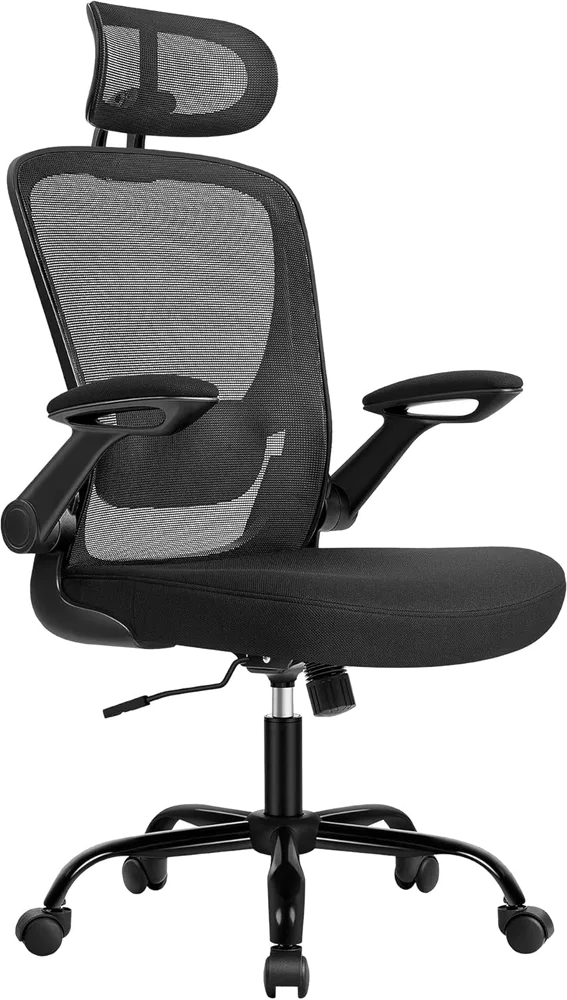 Silla ergonómica SONGMICS de malla con apoyabrazos abatibles